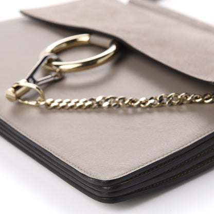 Chloe Calfskin Suede Medium Faye Shoulder Bag Motty Grey 7 of 12