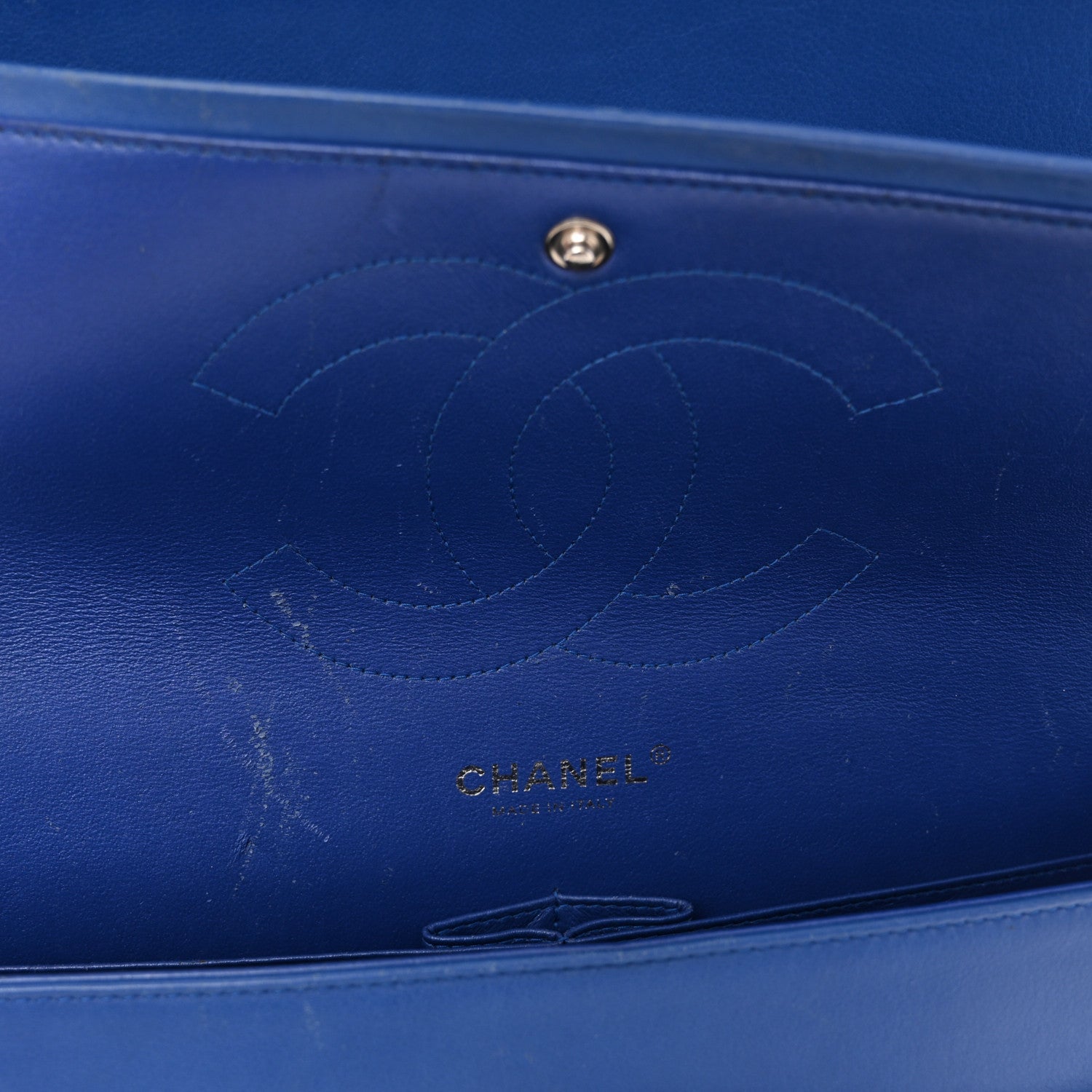Chanel Patent Quilted Jumbo Double Flap Blue 16 of 20