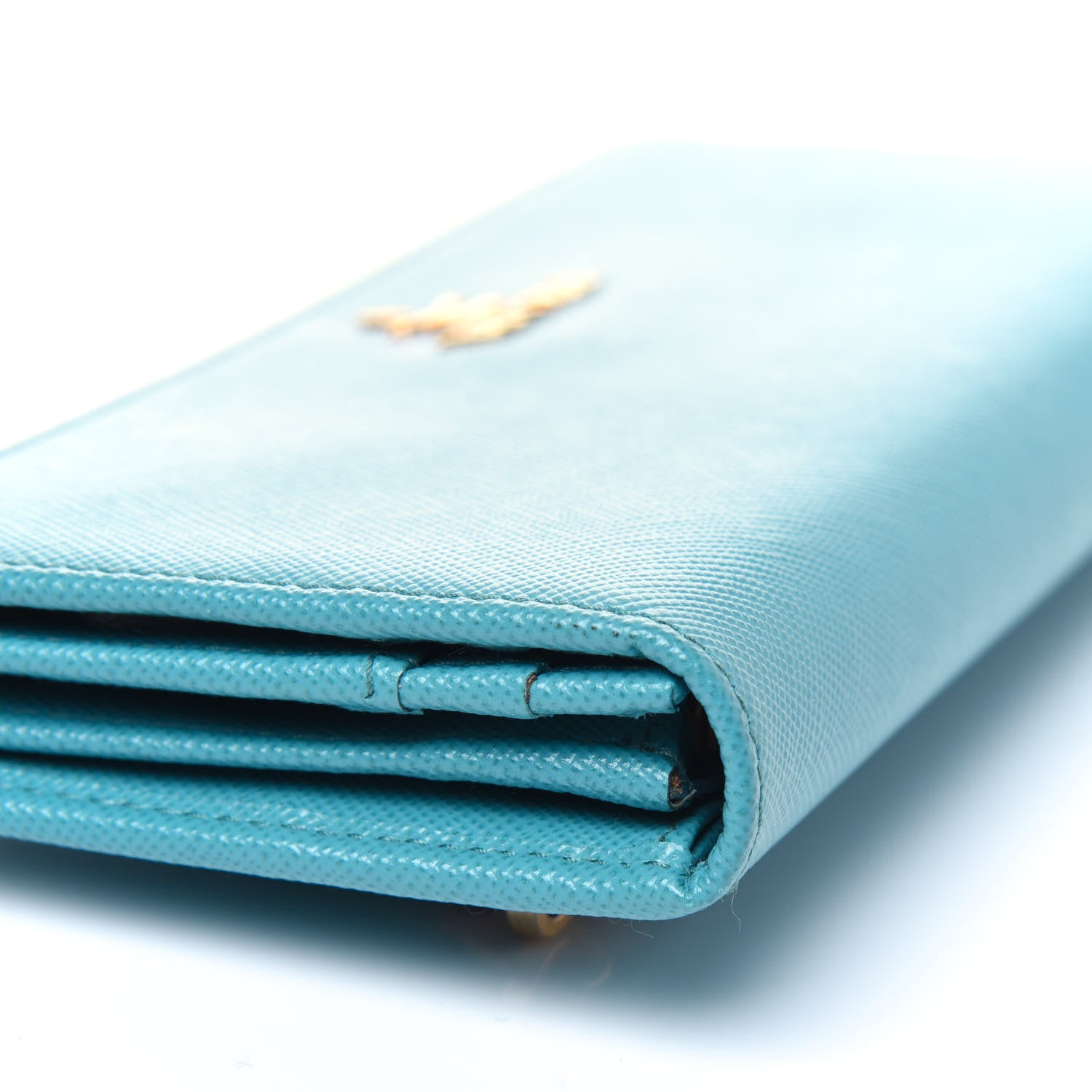 Prada Saffiano Metal Continental Flap Wallet Turchese 13 of 15