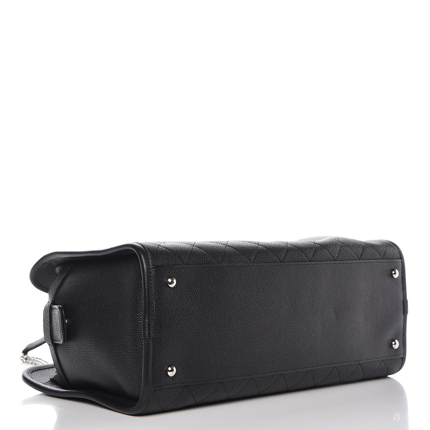 Caviar Stitched Shopping Tote Black
