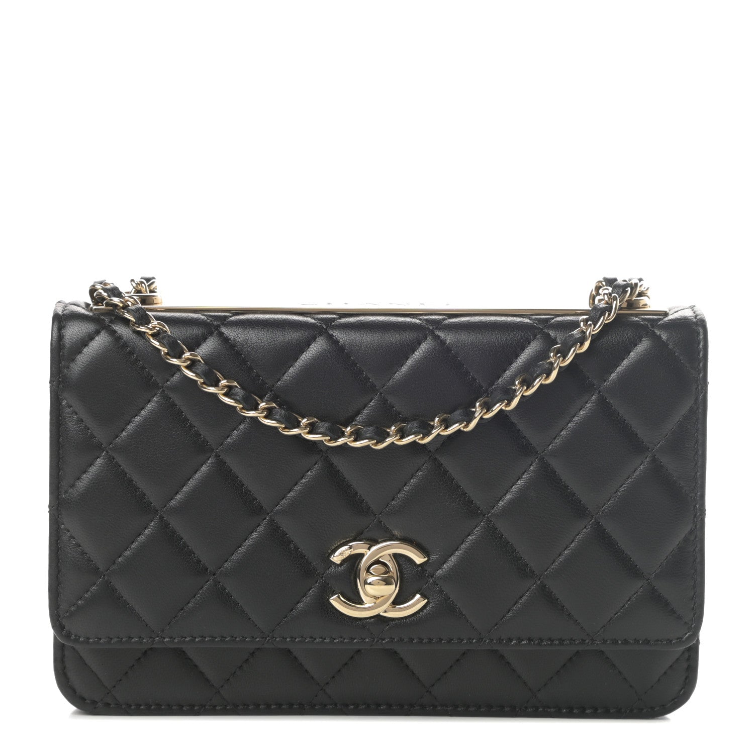 Chanel Lambskin Quilted Trendy CC Wallet On Chain WOC Black 1 of 15