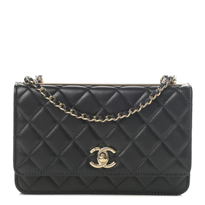 Chanel Lambskin Quilted Trendy CC Wallet On Chain WOC Black 1 of 15