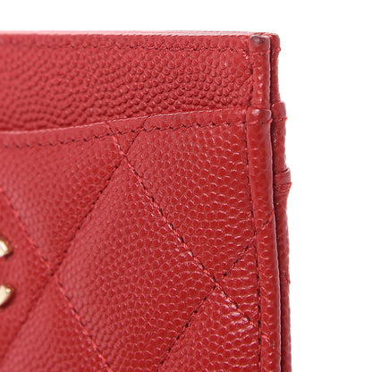 Chanel Caviar Quilted Card Holder Red 10 of 11