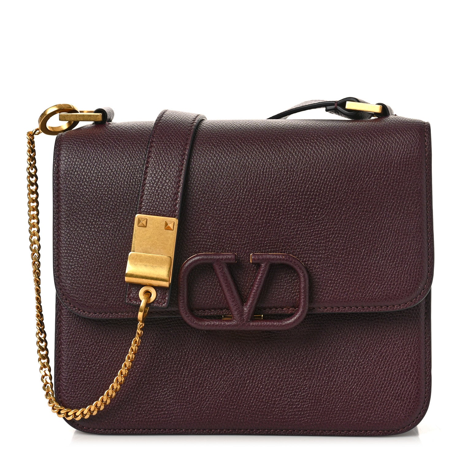 Valentino Garavani Grained Calfskin Large VSling Shoulder Bag Rubin 1 of 8