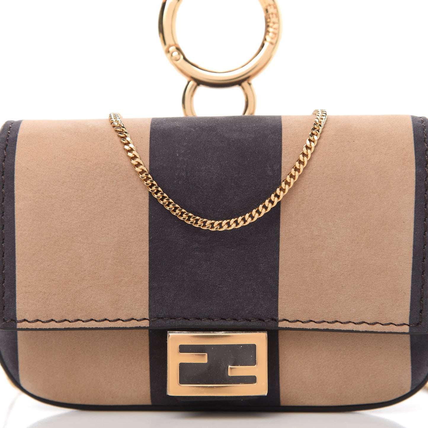 Nubuck Pequin Nano Baguette Charm Tobacco Moro Ebano