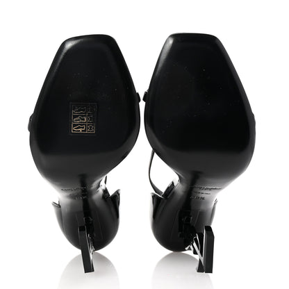 Saint Laurent Patent Calfskin Opyum 110 Sandals 38.5 Black 6 of 9