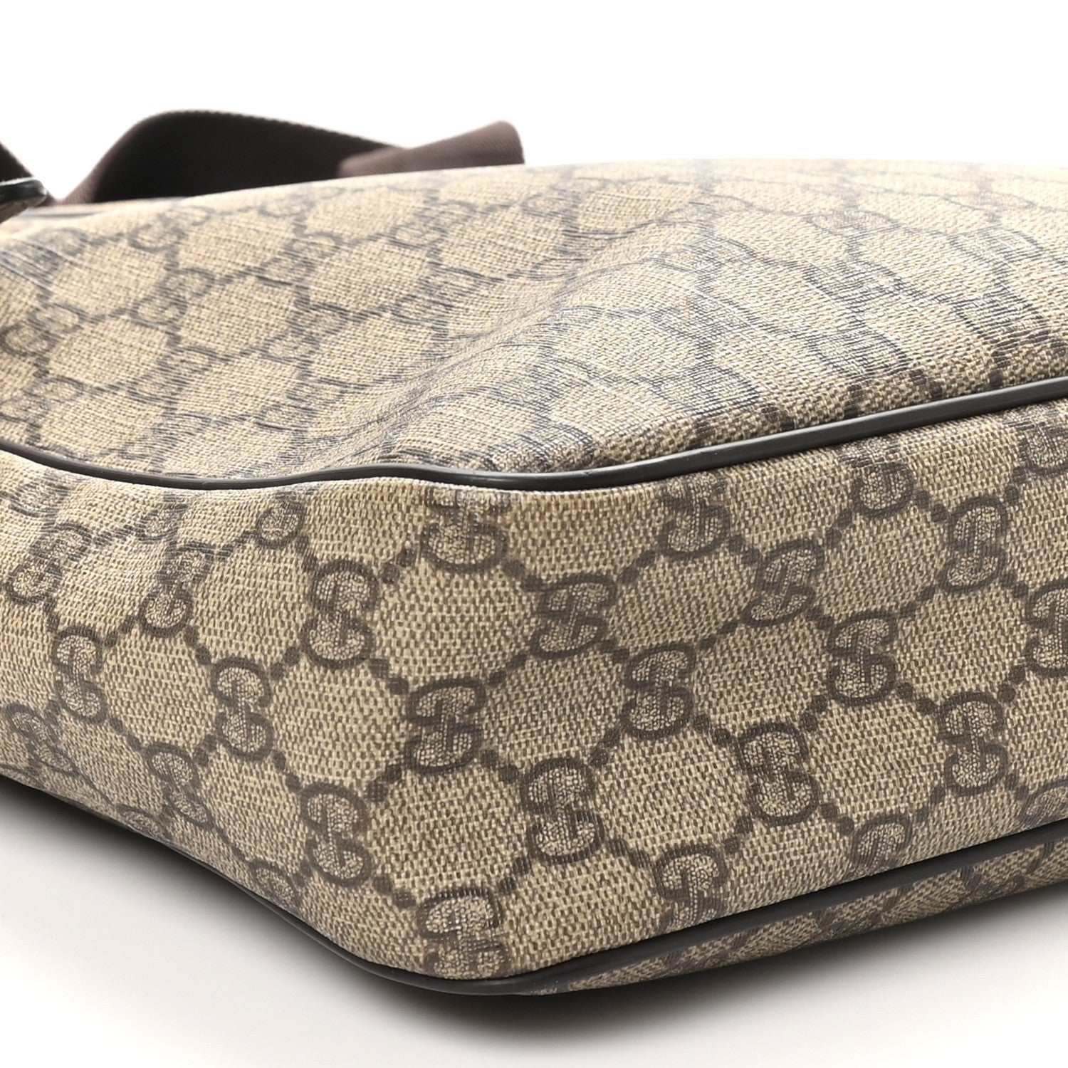 Gucci GG Plus Monogram Selleria Calfskin Medium Messenger Bag Beige Ebony Cocoa Dark Chocolate 8 of 9