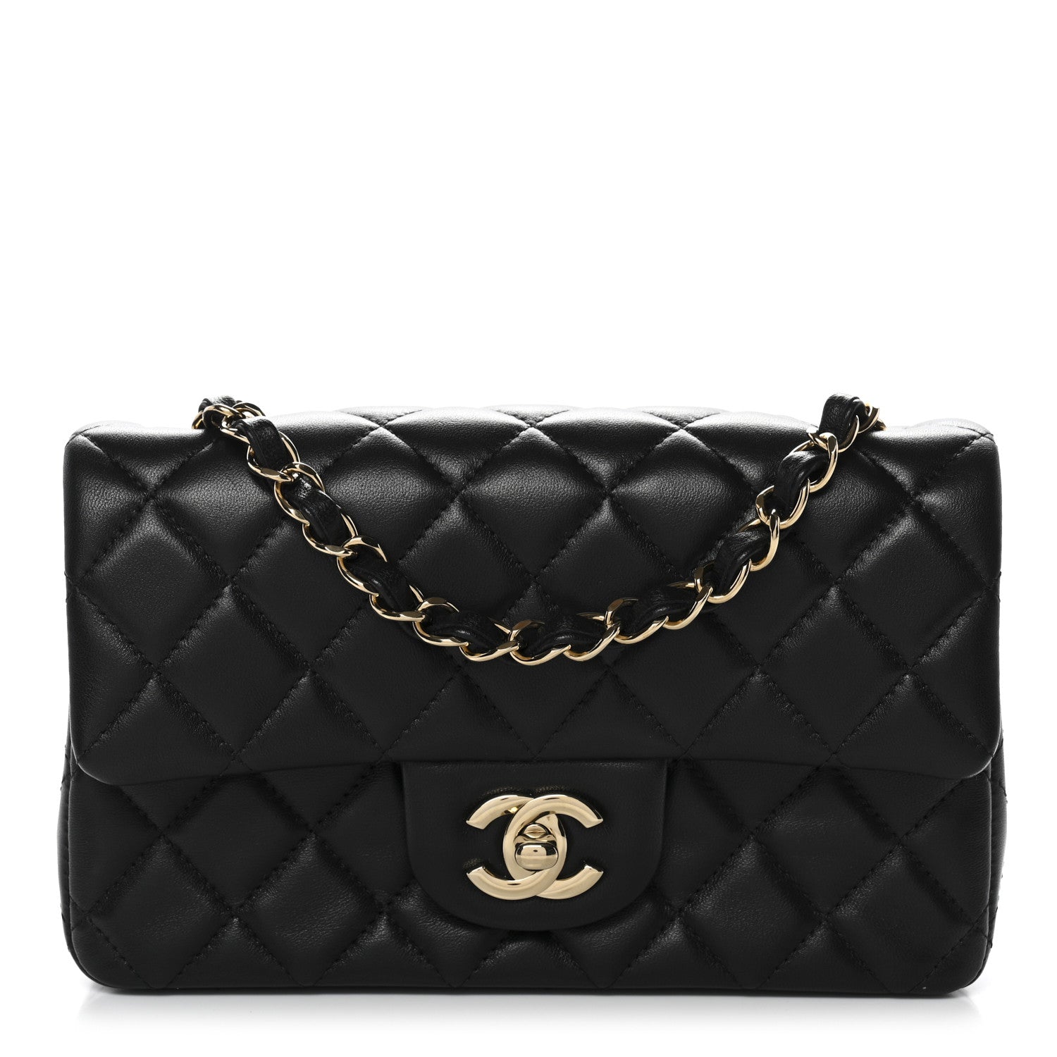 Chanel Lambskin Quilted Mini Rectangular Flap Black 1 of 11