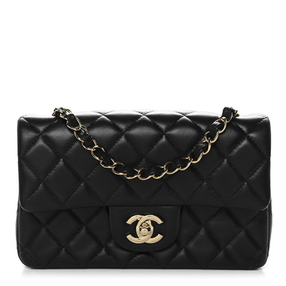 Chanel Lambskin Quilted Mini Rectangular Flap Black 1 of 11
