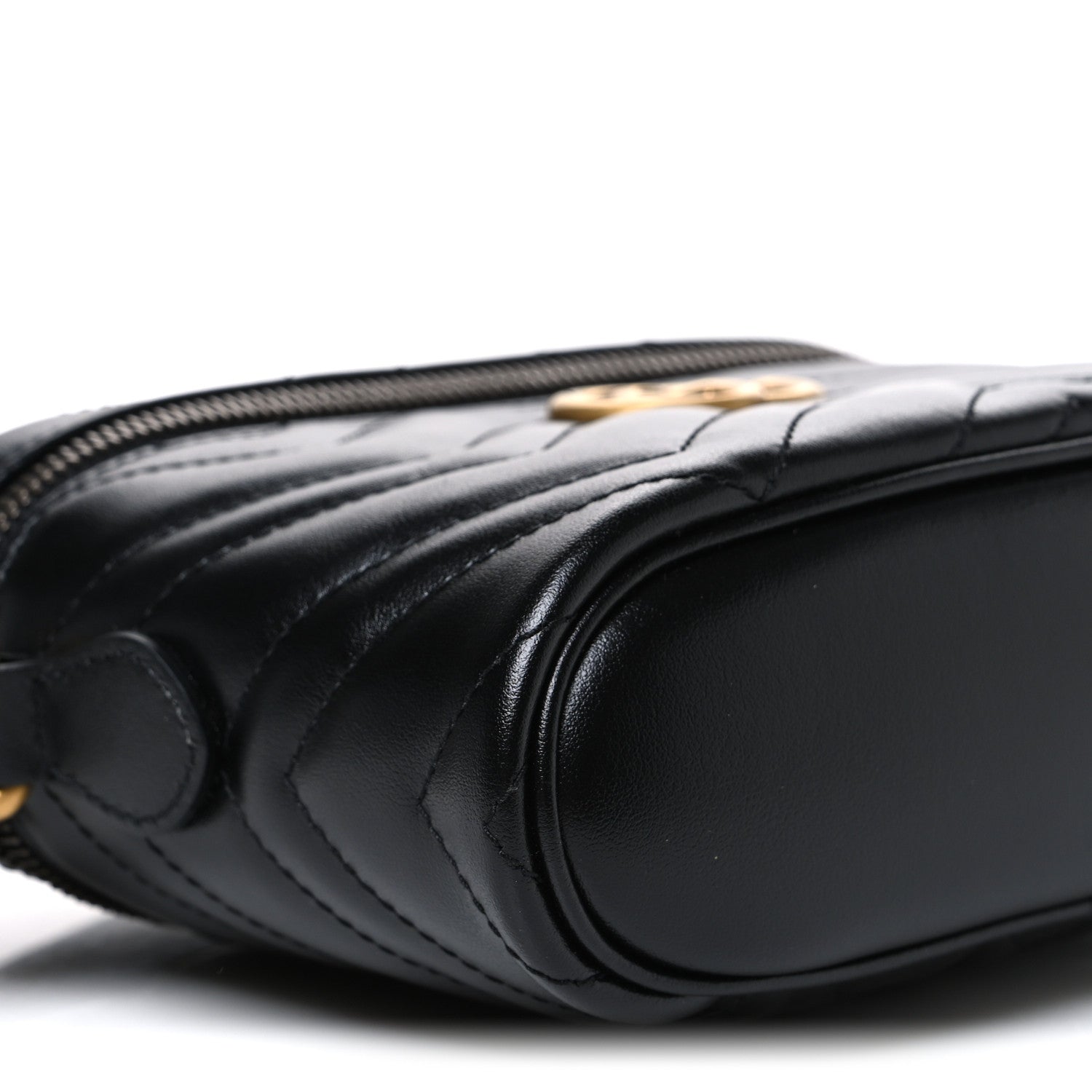 Gucci Calfskin Matelasse Small GG Marmont Vanity Cosmetic Case Black 9 of 10