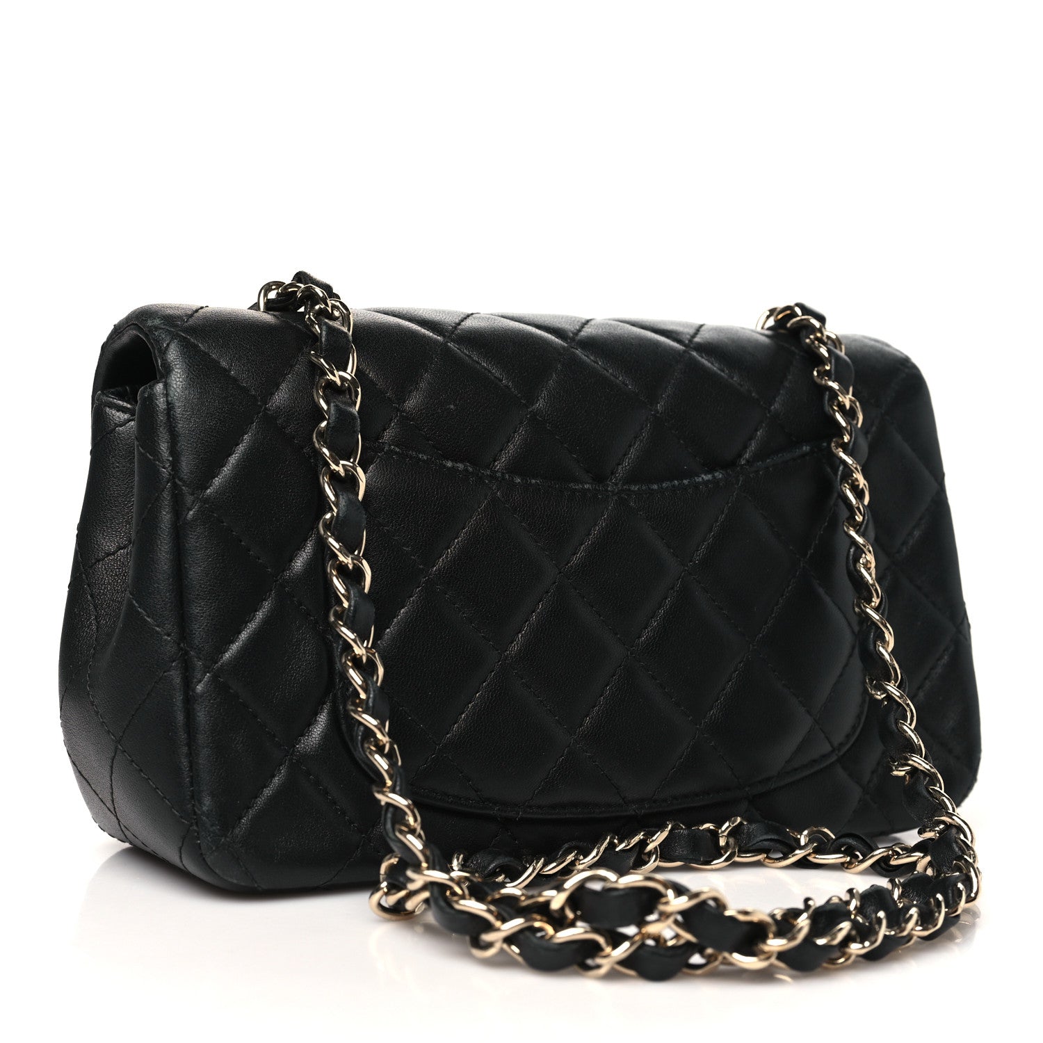 Chanel Lambskin Quilted Mini Rectangular Flap Black 3 of 13
