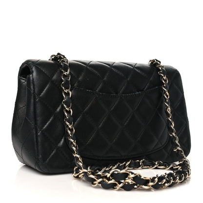 Chanel Lambskin Quilted Mini Rectangular Flap Black 3 of 13
