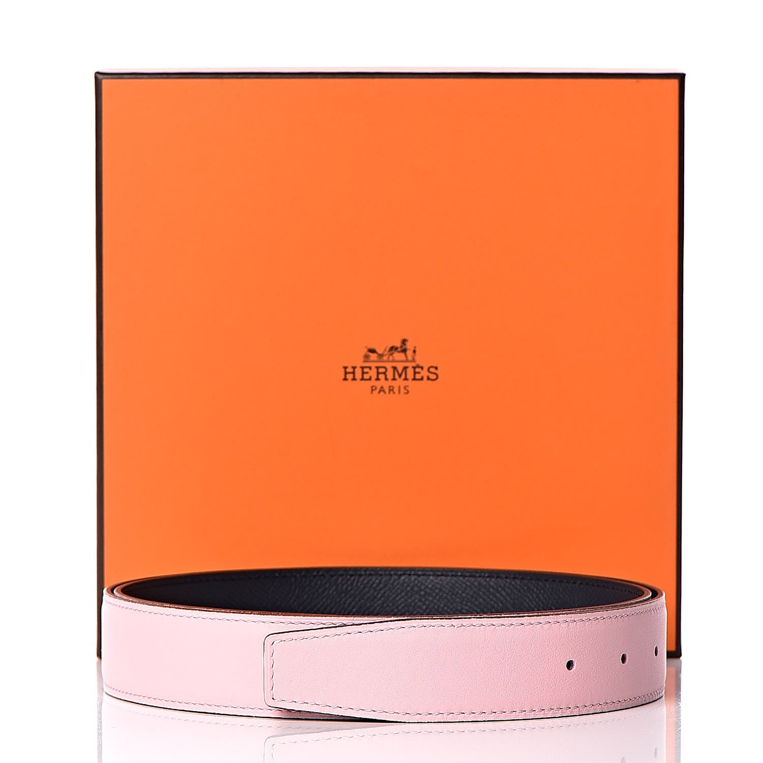 Hermes Swift Epsom Reversible 32mm Belt Strap 95 Rosa Sakura Bleu Obscur 6 of 6