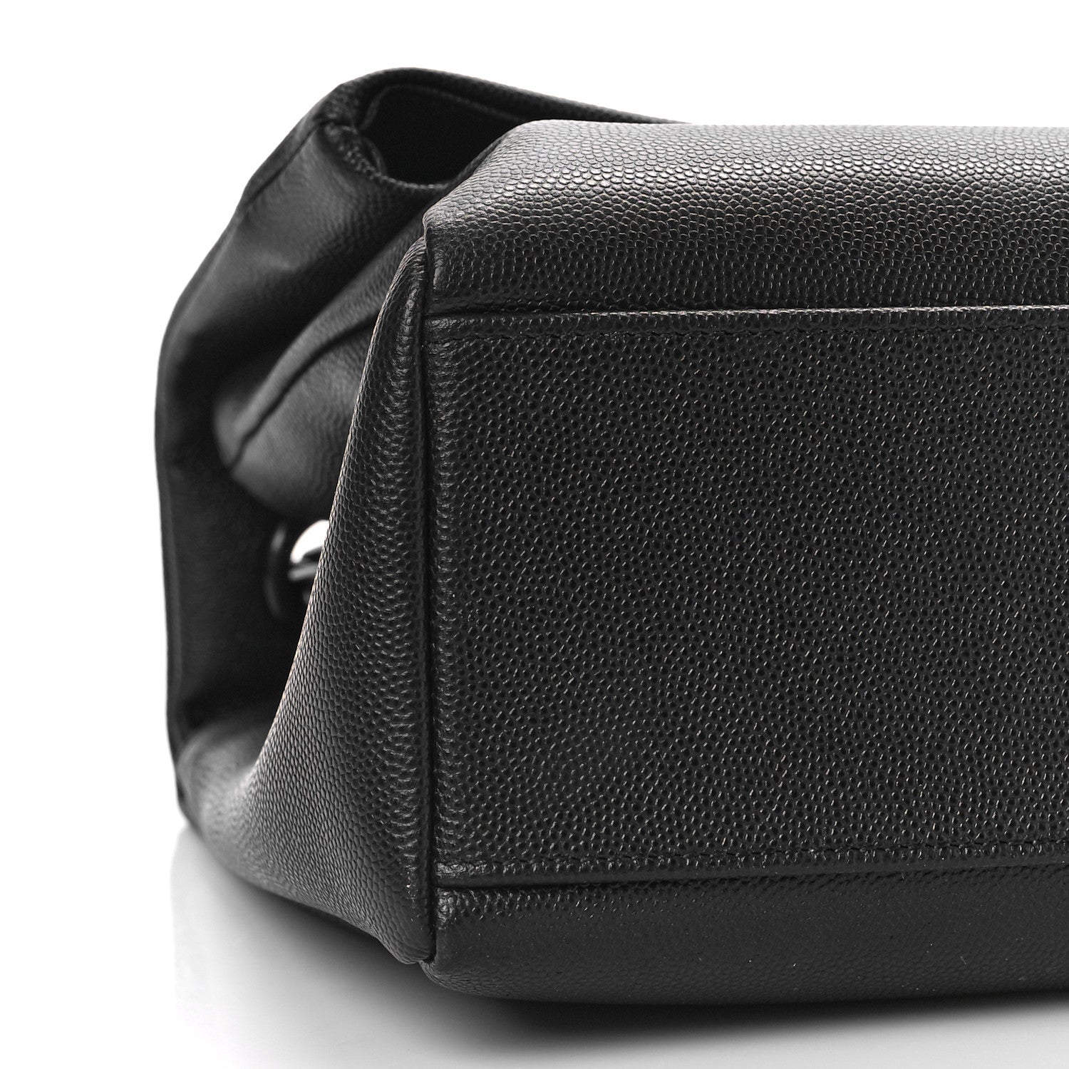 Saint Laurent Grain De Poudre Medium West Hollywood Monogram Fold-Over Black 7 of 8