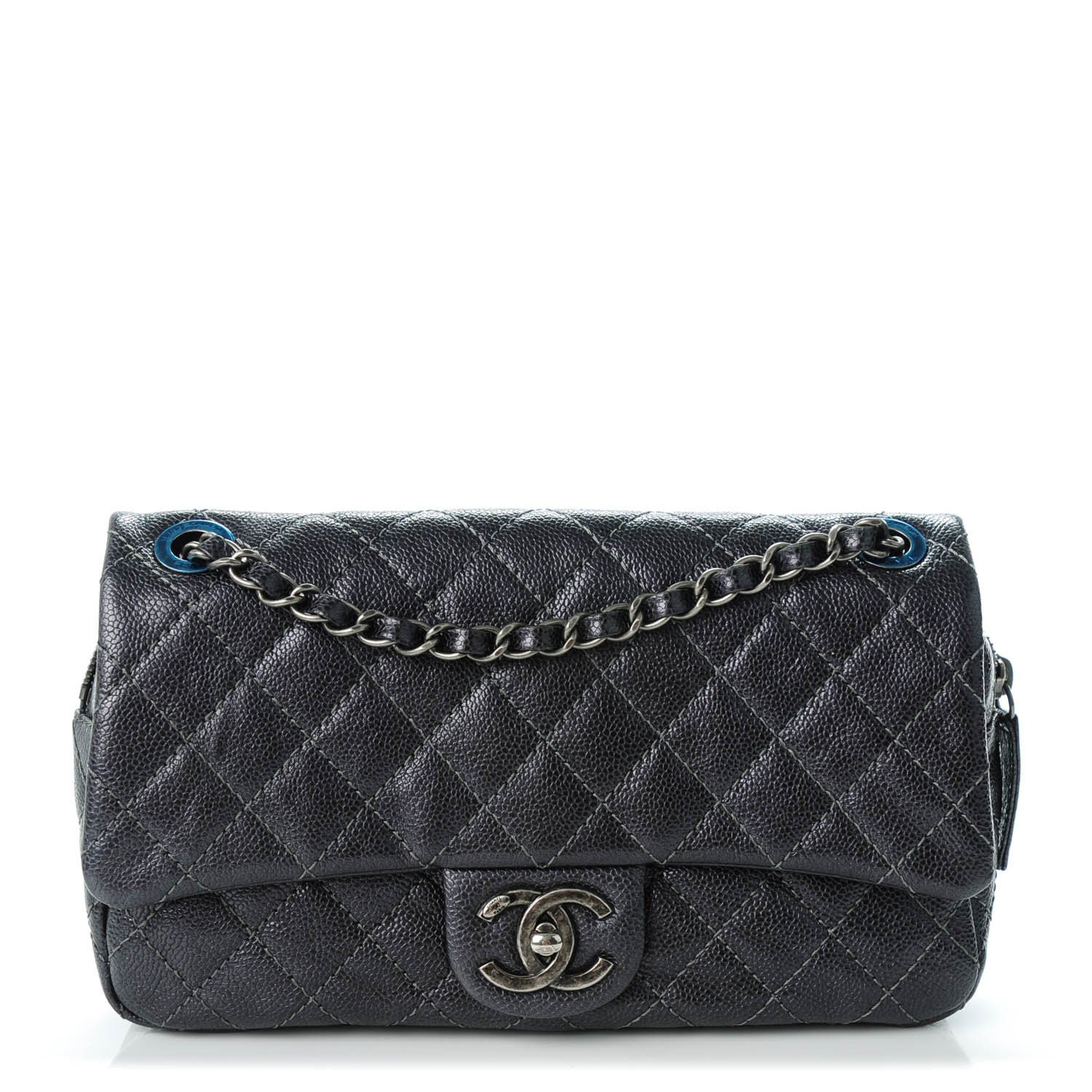 Chanel Caviar Quilted Jumbo Easy Flap Argent 1 of 8