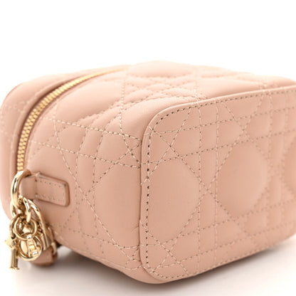 Christian Dior Lambskin Cannage Micro Vanity Case Deep Nude 9 of 10