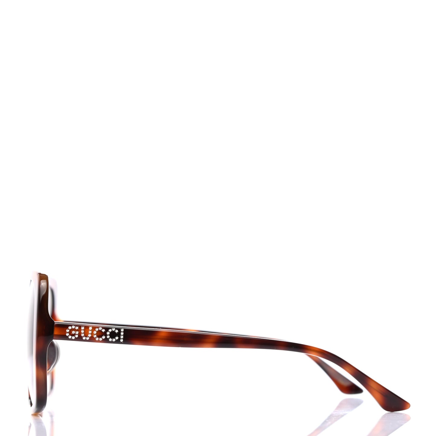 Acetate Square Frame Crystal Sunglasses GG0728SA Tortoiseshell