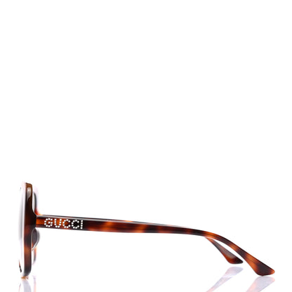 Gucci Acetate Square Frame Crystal Sunglasses GG0728SA Tortoiseshell 3 of 7
