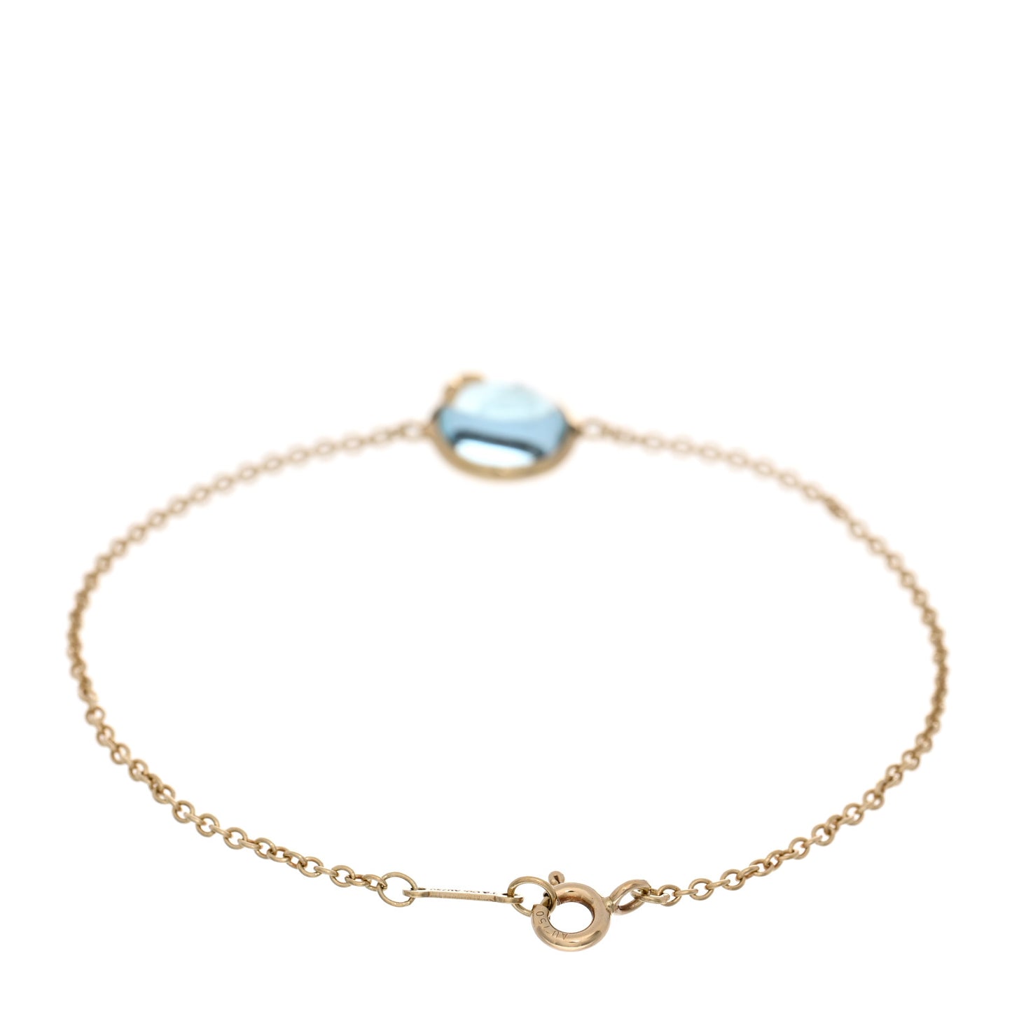 18K Yellow Gold Blue Topaz Paloma Picasso Olive Leaf Bracelet