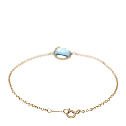 Tiffany 18K Yellow Gold Blue Topaz Paloma Picasso Olive Leaf Bracelet 2 of 3