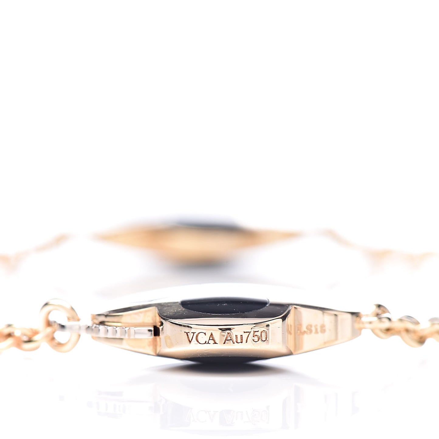 18K Yellow Gold Black Onyx 4 Motifs Pure Alhambra Bracelet