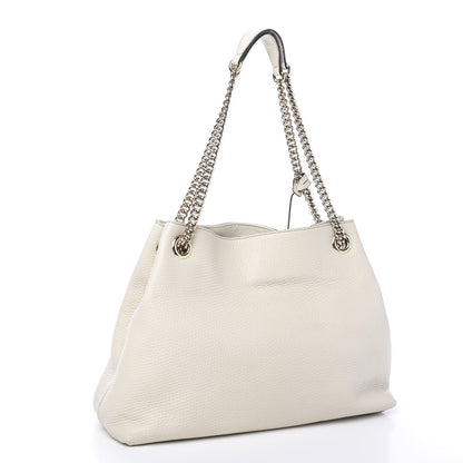 Gucci Pebbled Calfskin Medium Soho Chain Shoulder Bag Off White 2 of 9