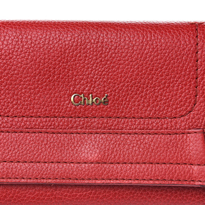 Chloe Grained Calfskin Paraty Continental Wallet Red 8 of 15