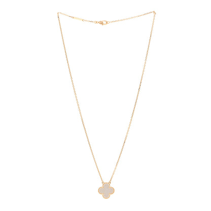 Van Cleef & Arpels 18K Yellow Gold Mother of Pearl Vintage Alhambra Pendant Necklace 4 of 6