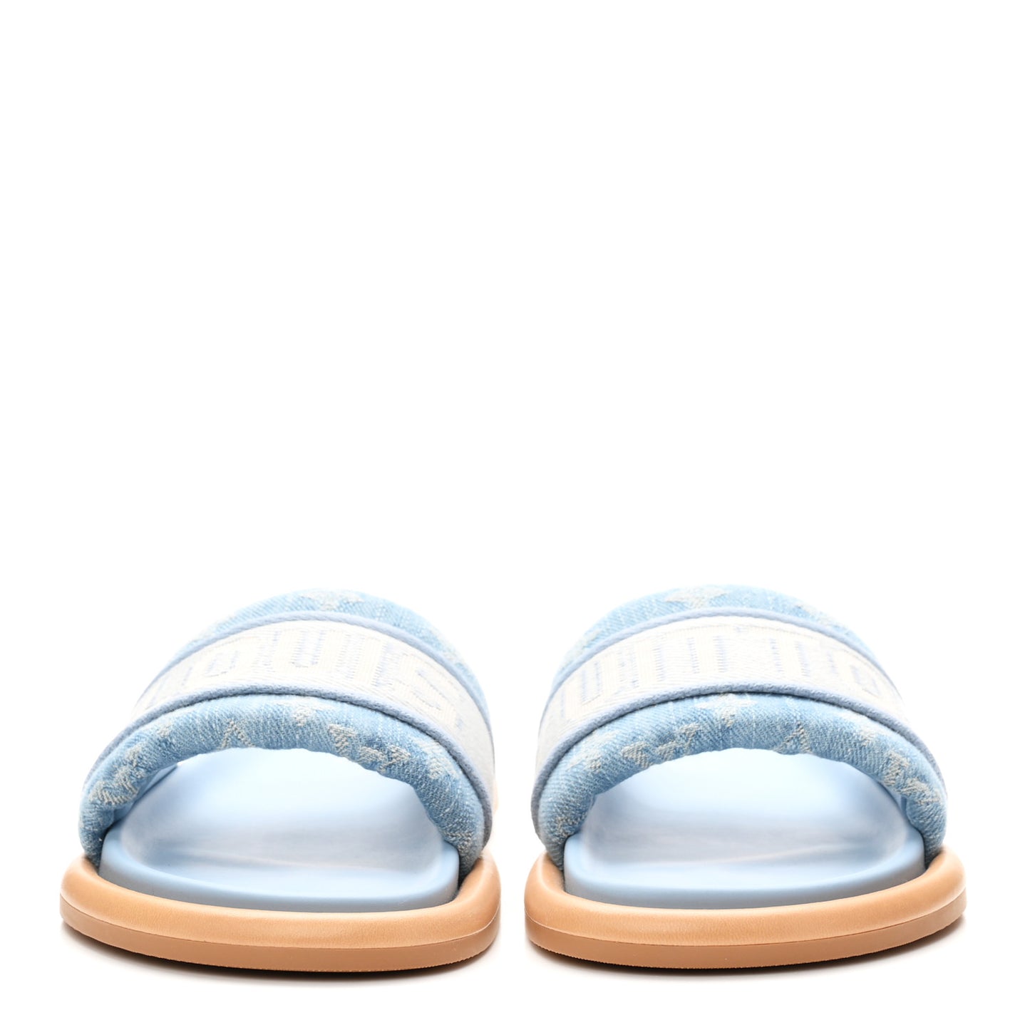 Monogram Denim LV Bliss Womens Comfort Mules 38 Turquoise