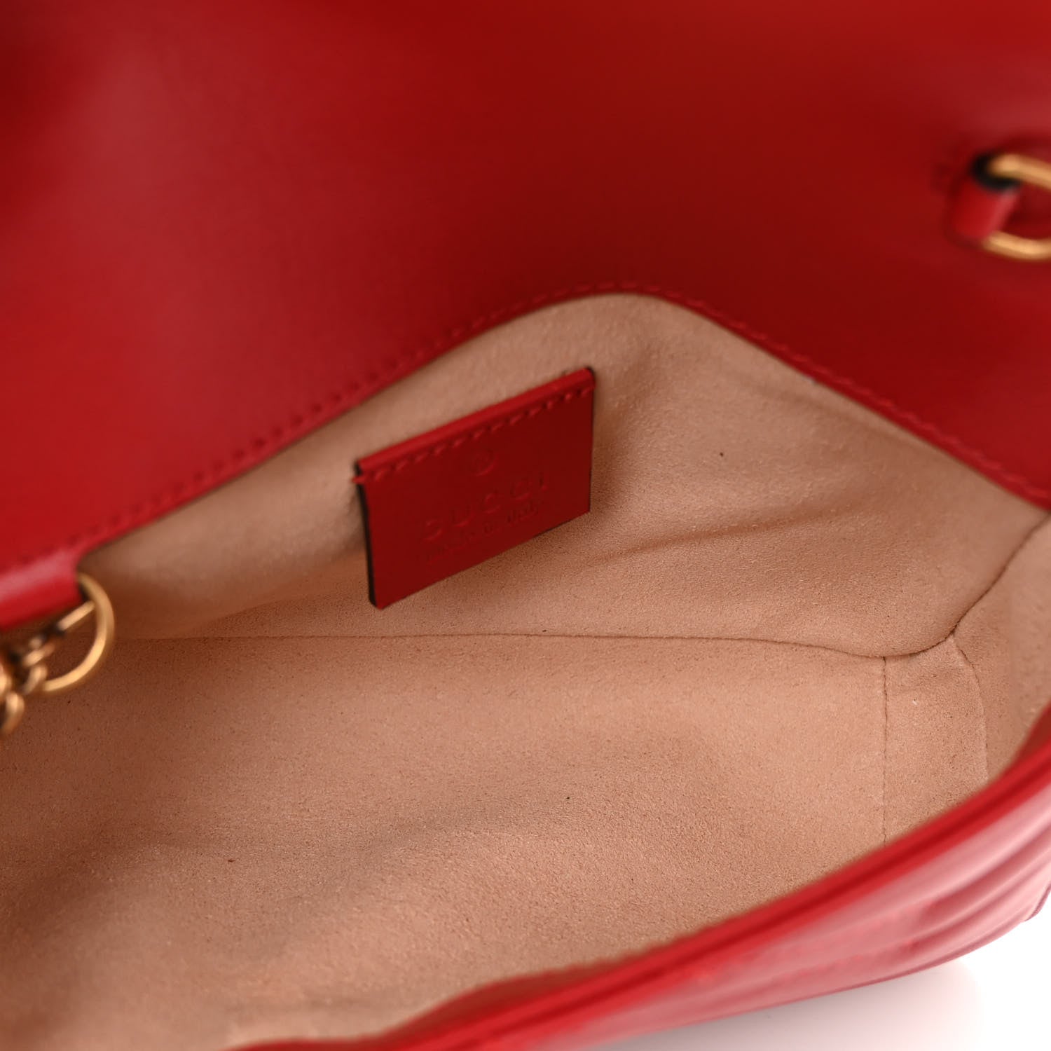 Gucci Calfskin Matelasse Super Mini GG Marmont Shoulder Bag Hibiscus Red 5 of 11