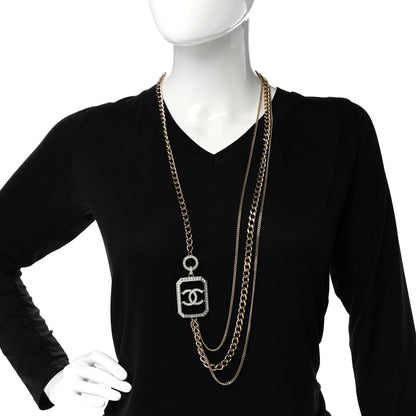 Chanel Crystal Chain CC Multi Strand Necklace Gold 2 of 8