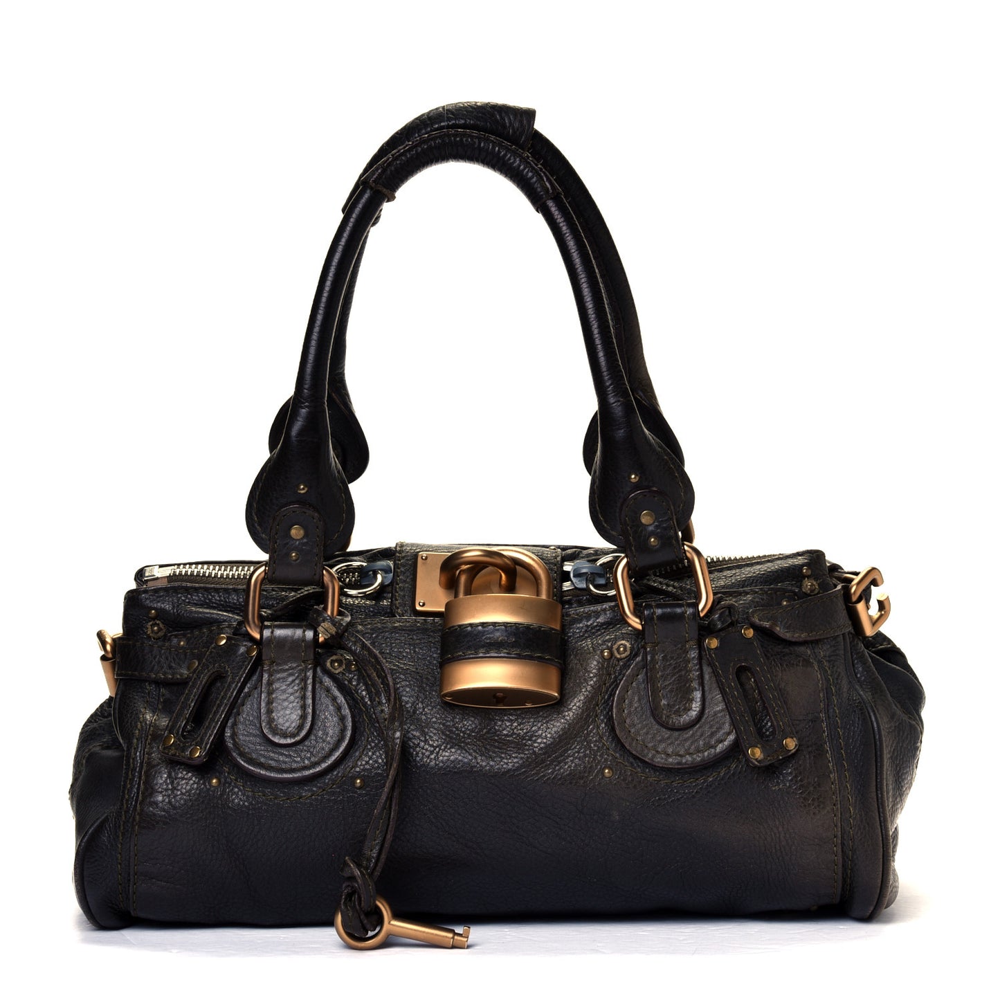 Calfskin Medium Paddington Satchel Black