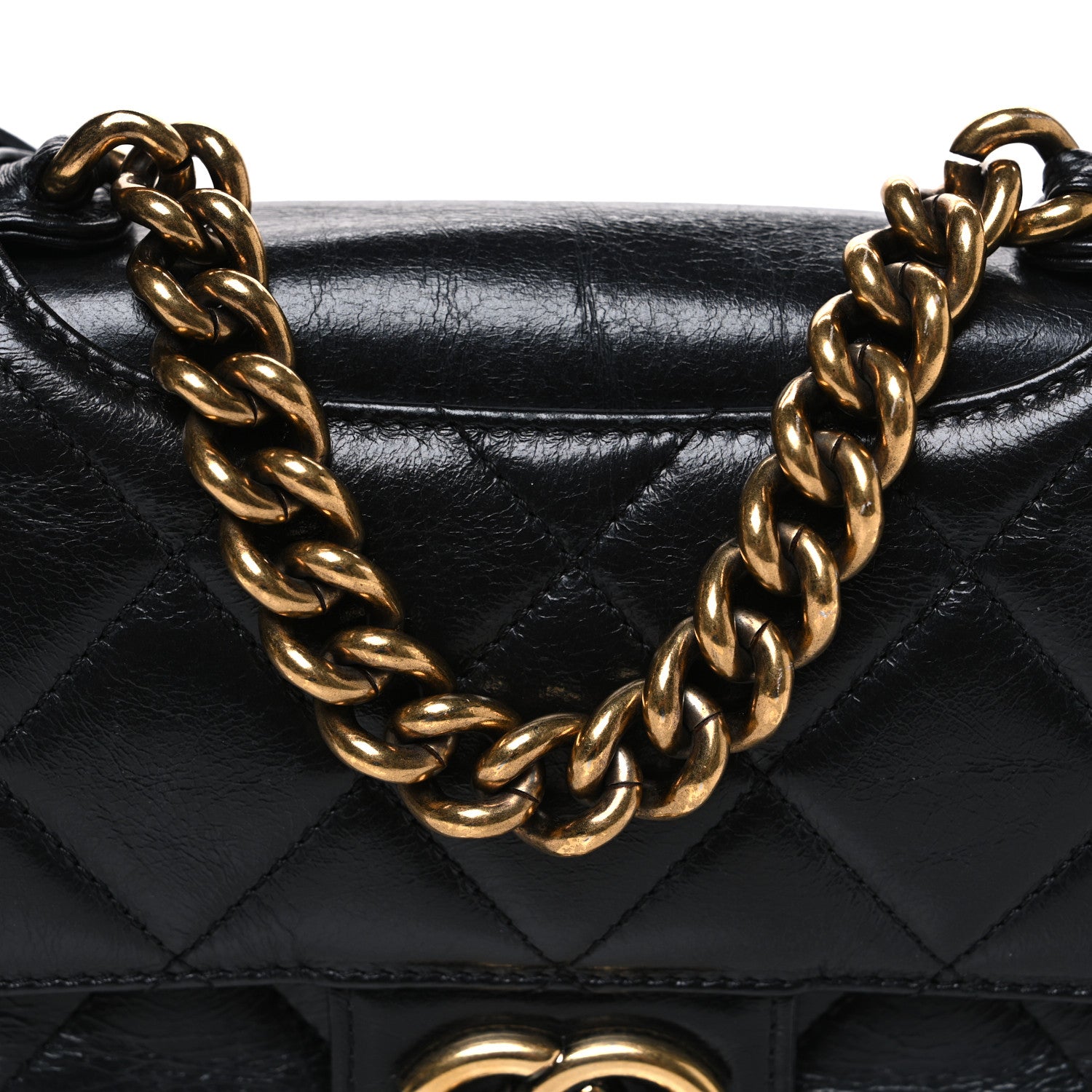 Chanel Glazed Calfskin Quilted Medium Perfect Edge Flap Black 8 of 10