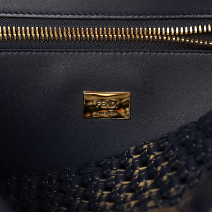 Fendi Nappa Matisse Intreccio Large Peekaboo Iconic Satchel Midnight 5 of 10