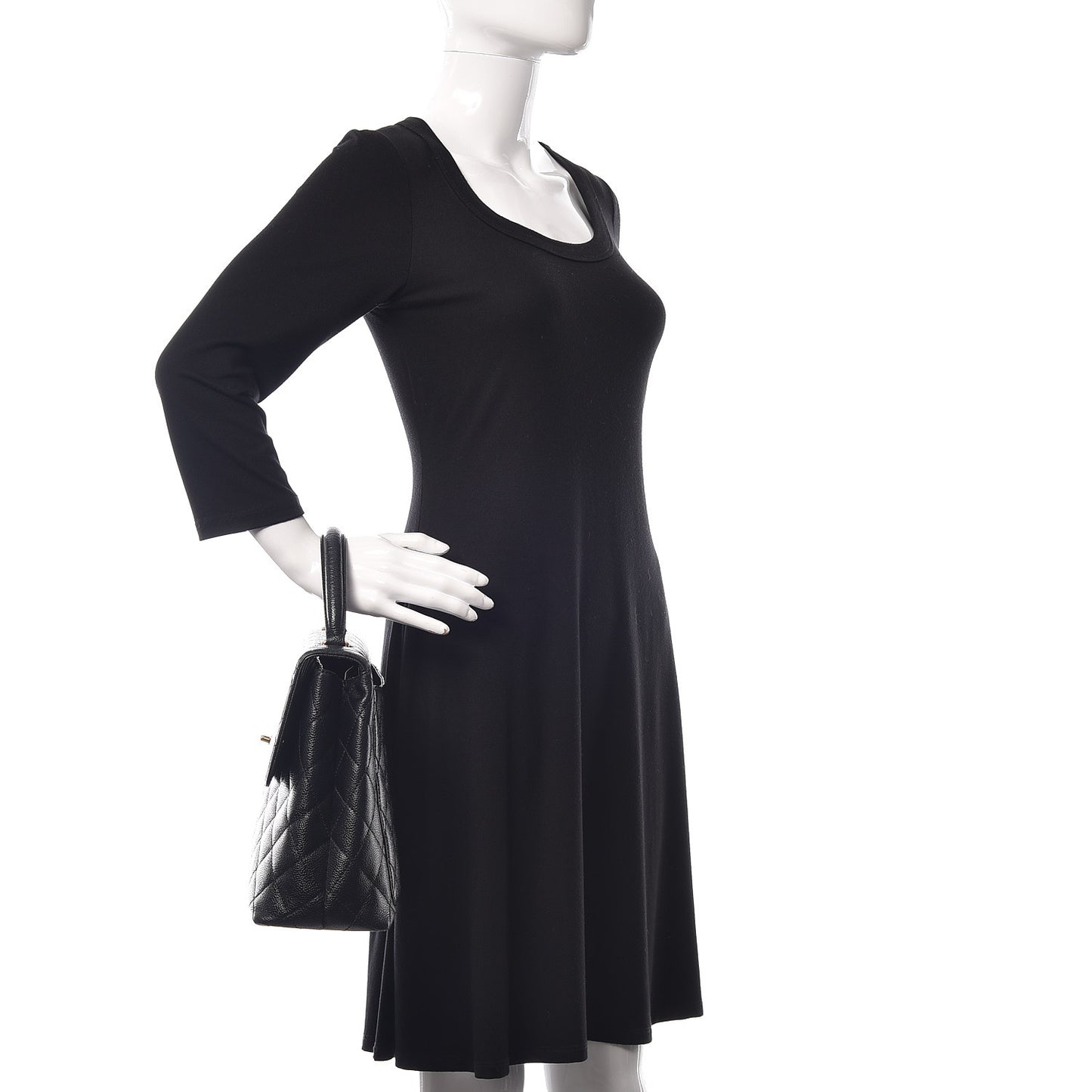 Caviar Quilted Jumbo Kelly Flap Black
