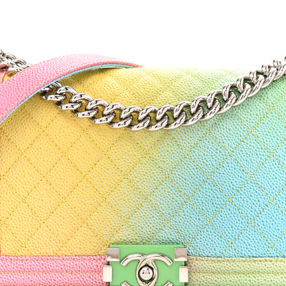 Chanel Caviar Quilted Medium Cuba Rainbow Boy Flap Multicolor 8 of 12