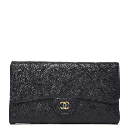 Chanel Caviar Quilted Large Flap Wallet Black 1 of 11