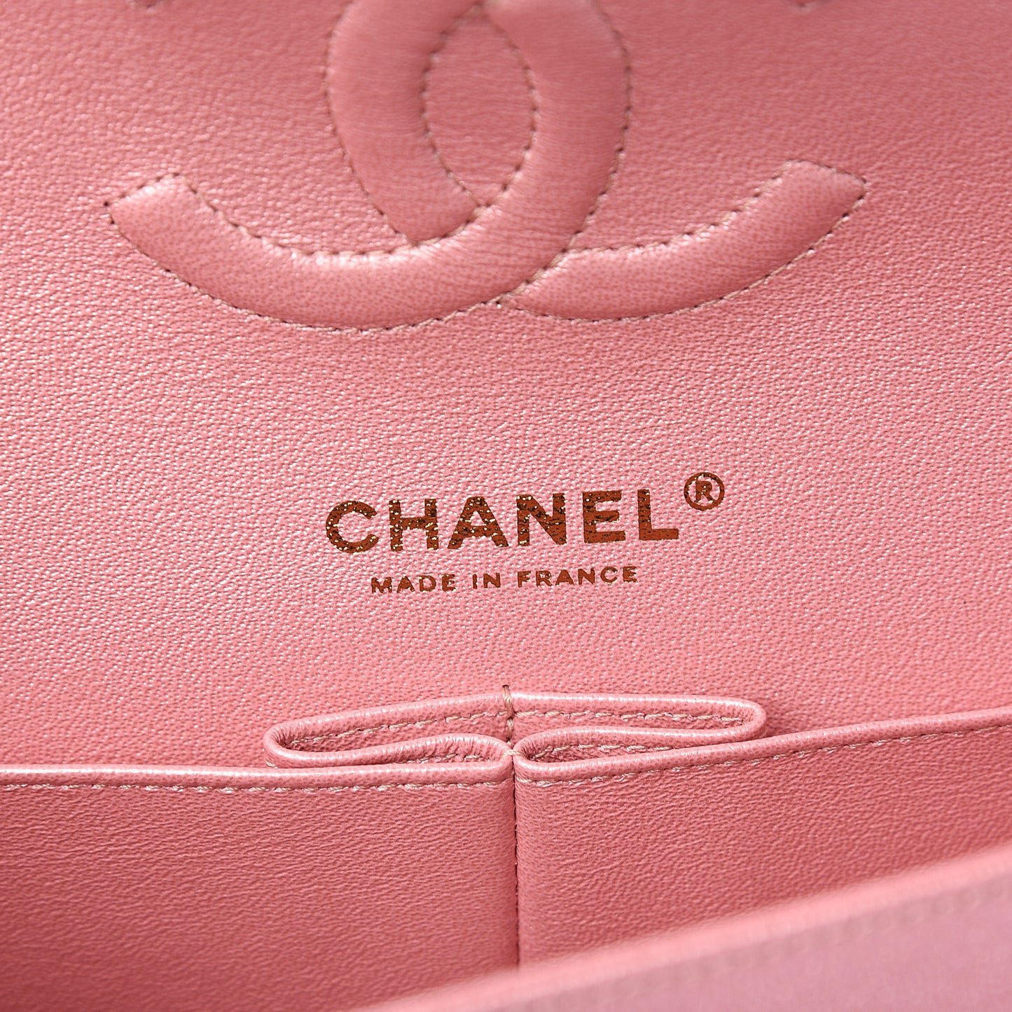 Iridescent Caviar Quilted Medium Double Flap Rose Pink