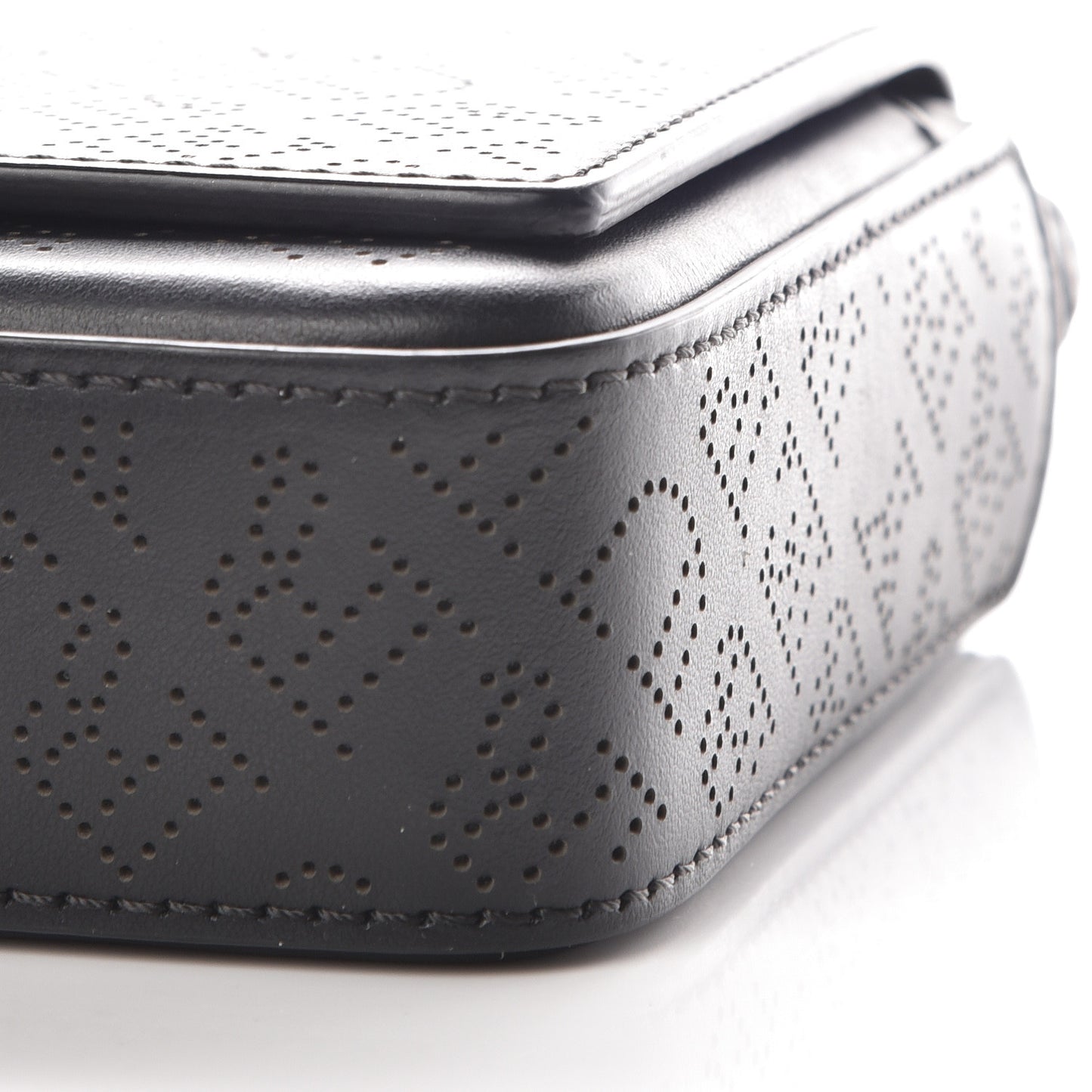 Calfskin Perforated Logo Hampshire Crossbody Black
