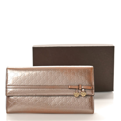 Gucci Patent Microguccissima Bow Heart Continental Wallet Pink 11 of 11