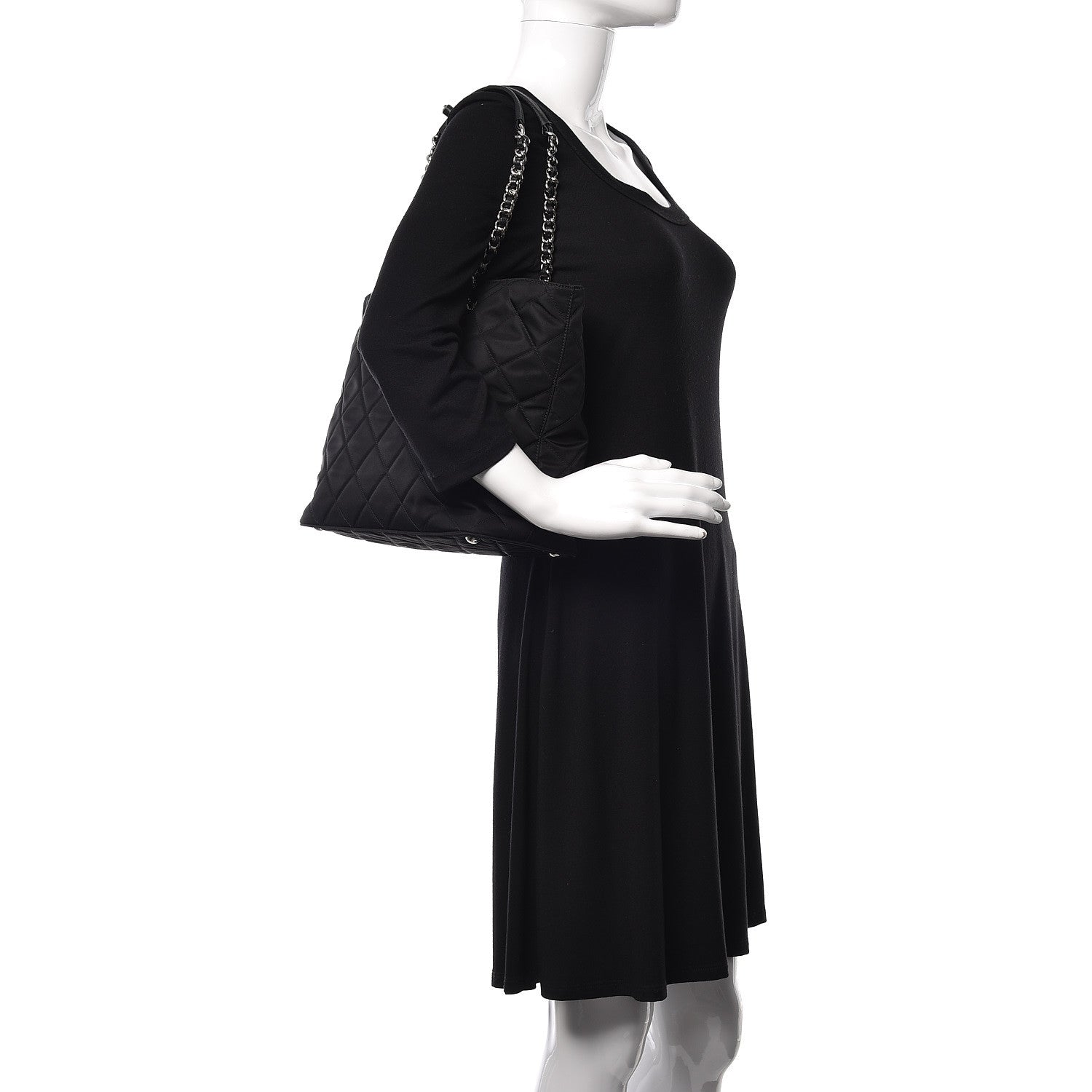 Prada Tessuto Nylon Quilted Shopping Tote Black 2 of 9