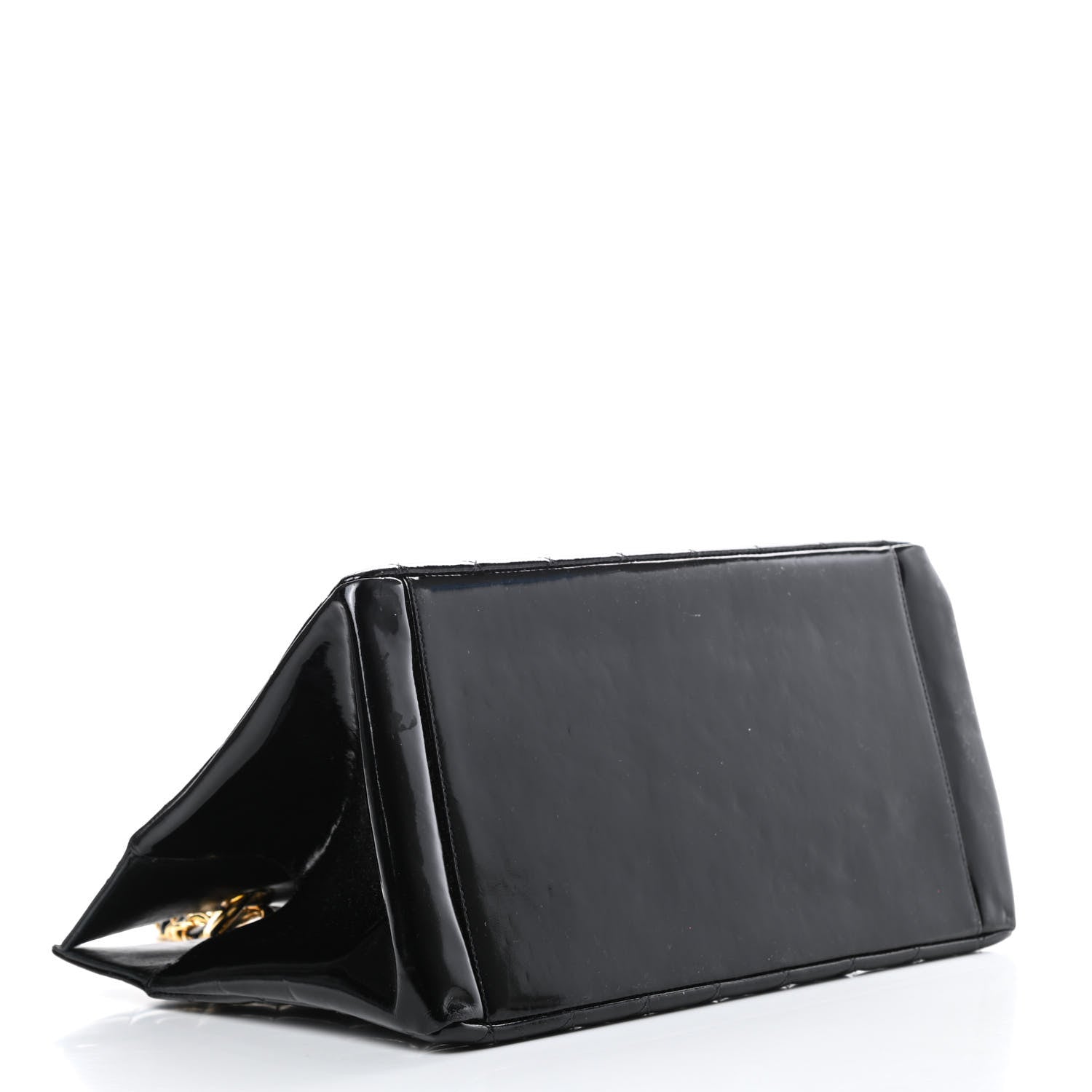 Chanel Patent Quilted Grand Shopping Tote GST Black 4 of 15