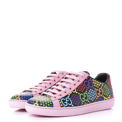 Gucci GG Supreme Monogram Psychedelic Womens Ace Sneakers 36 Black Multicolor Sugar Pink 3 of 11