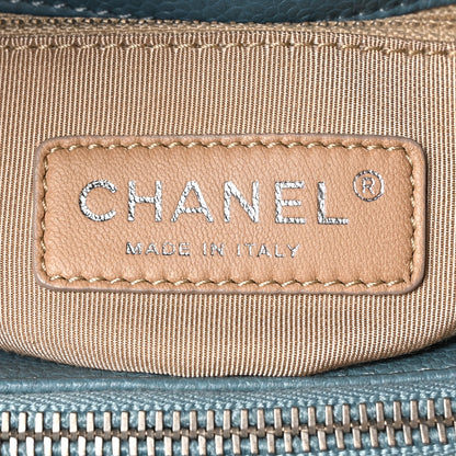 Chanel Caviar Quilted CC Timeless Soft Tote Blue 6 of 10