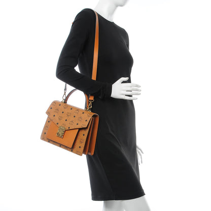 MCM Visetos Medium Patricia Satchel Cognac 4 of 20