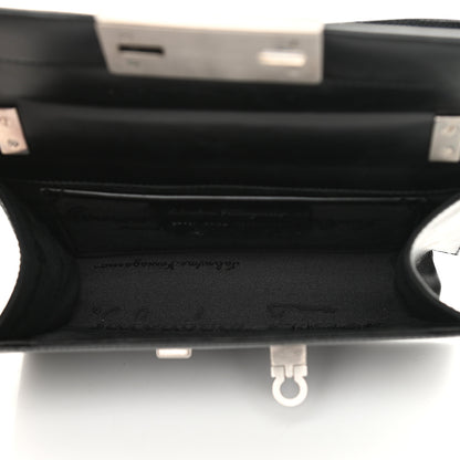 Salvatore Ferragamo Calfskin Gancio Shoulder Bag Black 5 of 12