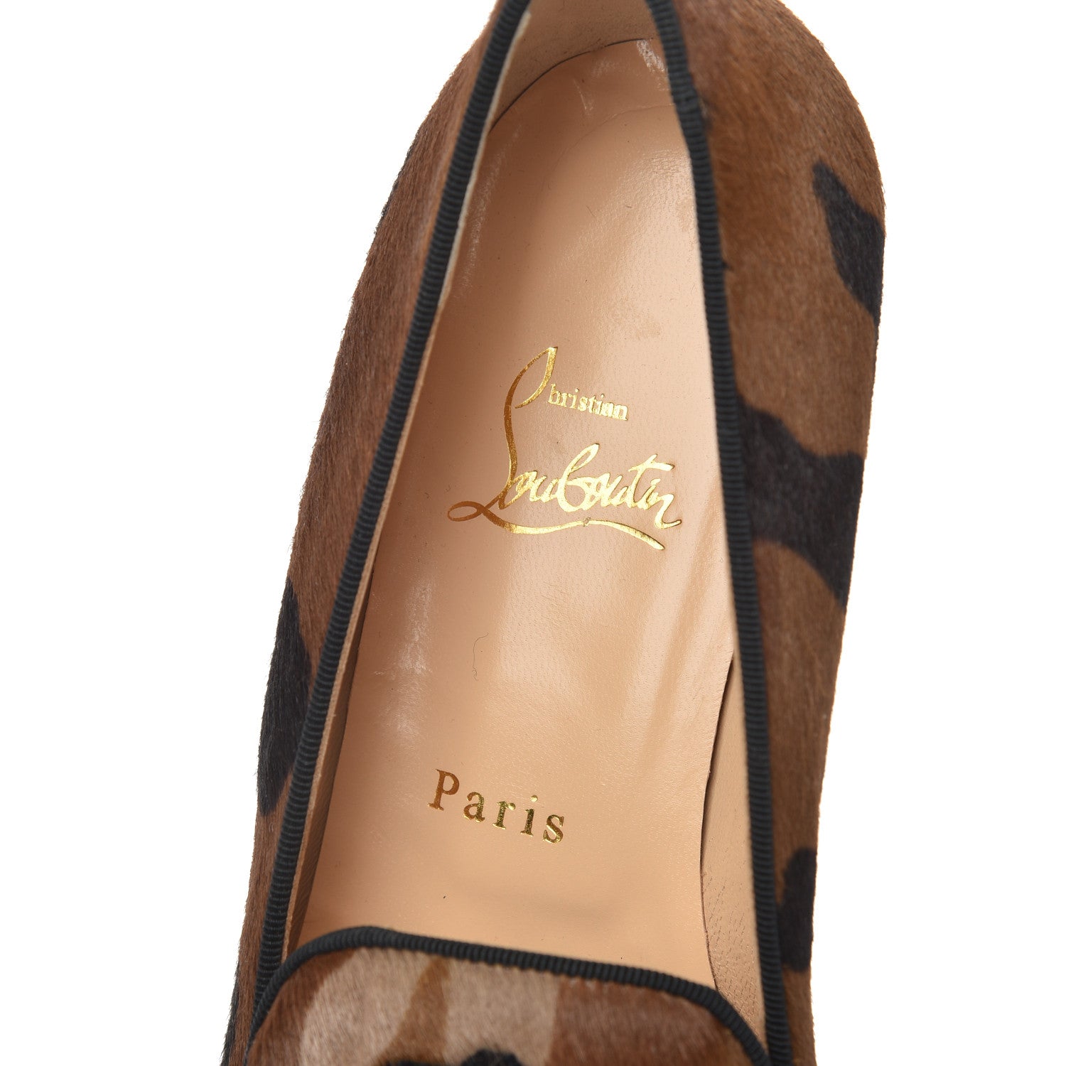 Christian Louboutin Pony Hair Print Spikes Womens Intern Flat Loafers 38 Camo Black 6 of 14