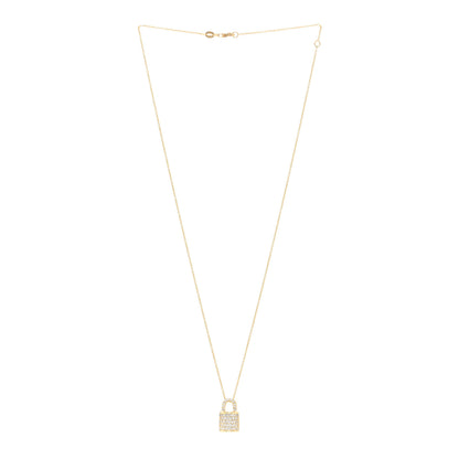 Roberto Coin 18K Yellow Gold Diamond Tiny Treasures Lock Pendant Necklace 3 of 5