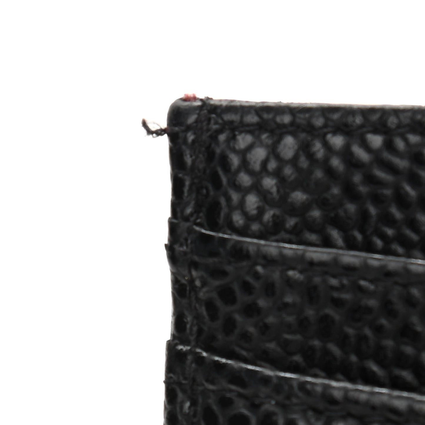 Caviar Quilted Card Holder Black