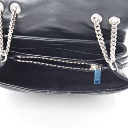 Saint Laurent Calfskin Y Quilted Studded Monogram Small Loulou Chain Satchel Black 5 of 15